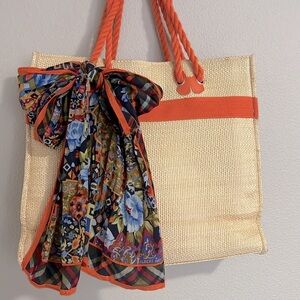 Escada Sunset Heat Straw Market Tote